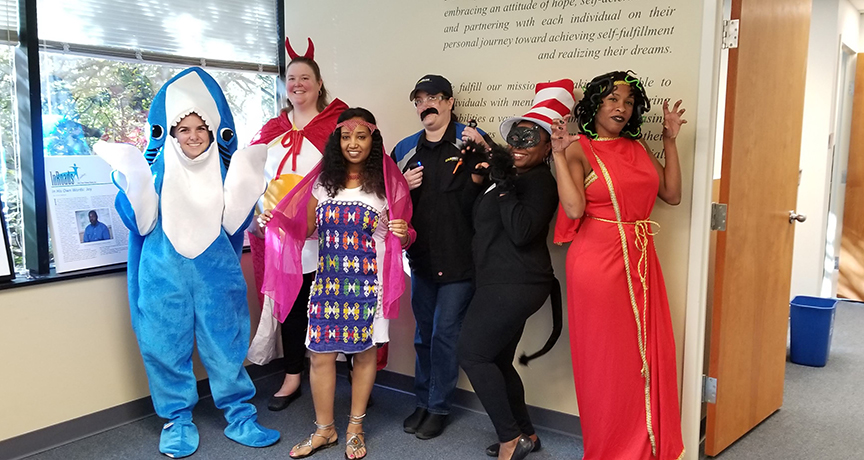 Staff dressed up for halloween