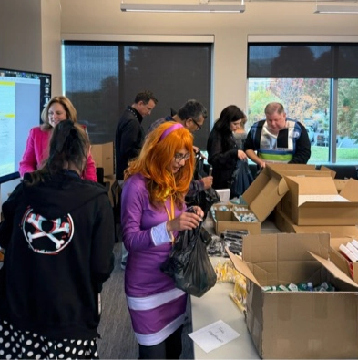 Amazon Web Services assembled over 200 hygiene kits to distribute to unhoused individuals in Northern Virginia and Washington, D.C.