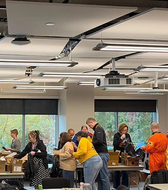 AWS assembled over 200 hygiene kits to distribute to unhoused individuals in Northern Virginia and Washington, D.C.