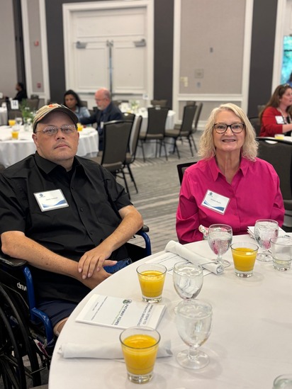 Jason and Michele at Steps to Pathways Breakfast 2025